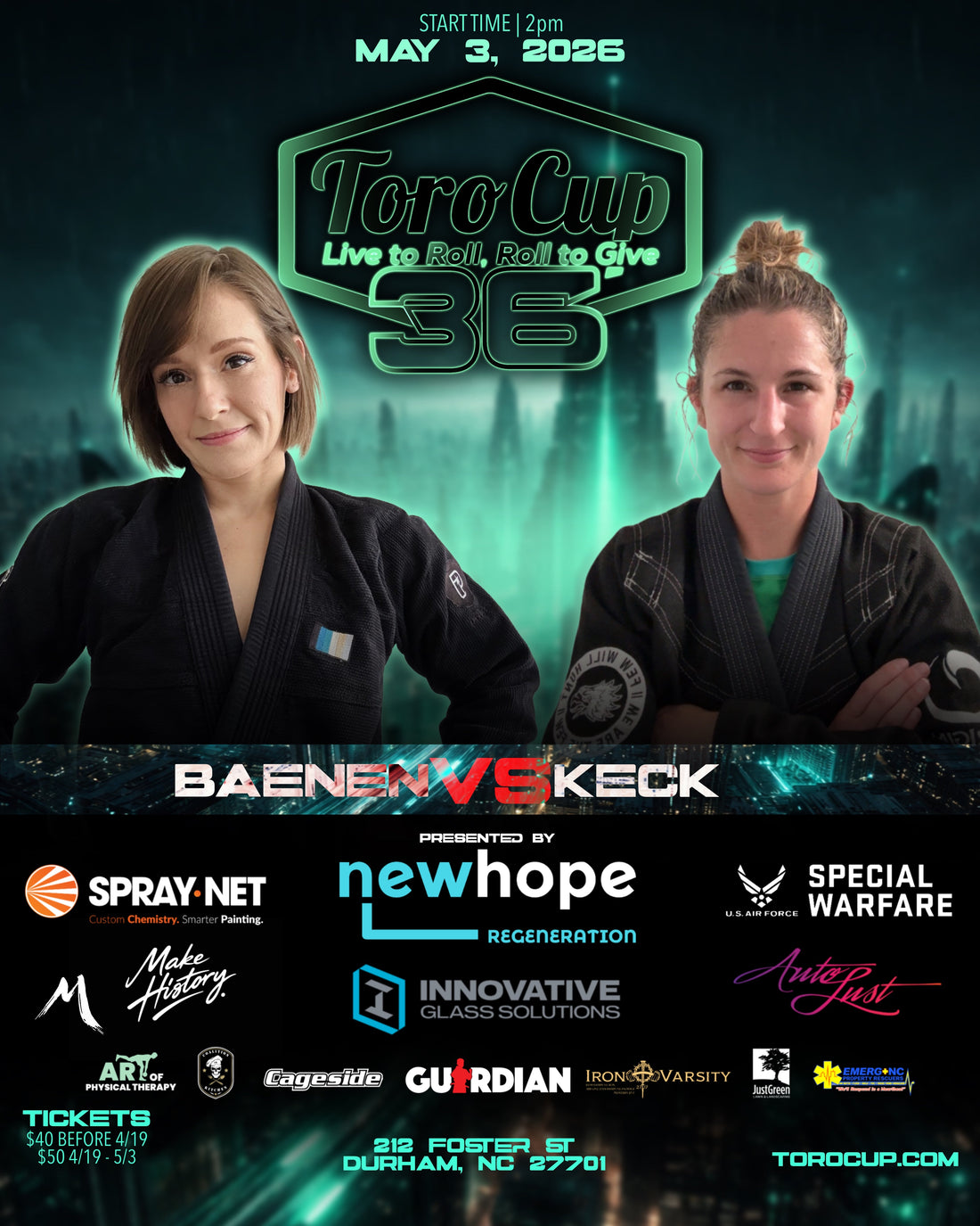 Emily Keck (Fitness Edge MMA) def. Maggie Baenen (Gracie Raleigh) RNC (8:48)