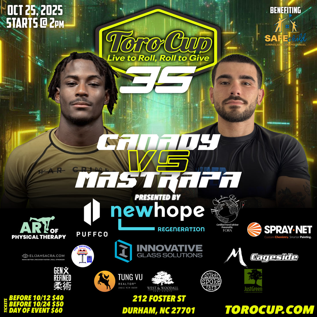 31. Marcus Mastrapa (Elevate MMA) def. Lydell Canady (AJJ) Kimura/Triangle (7:52) $ Match of the Day Bonus $