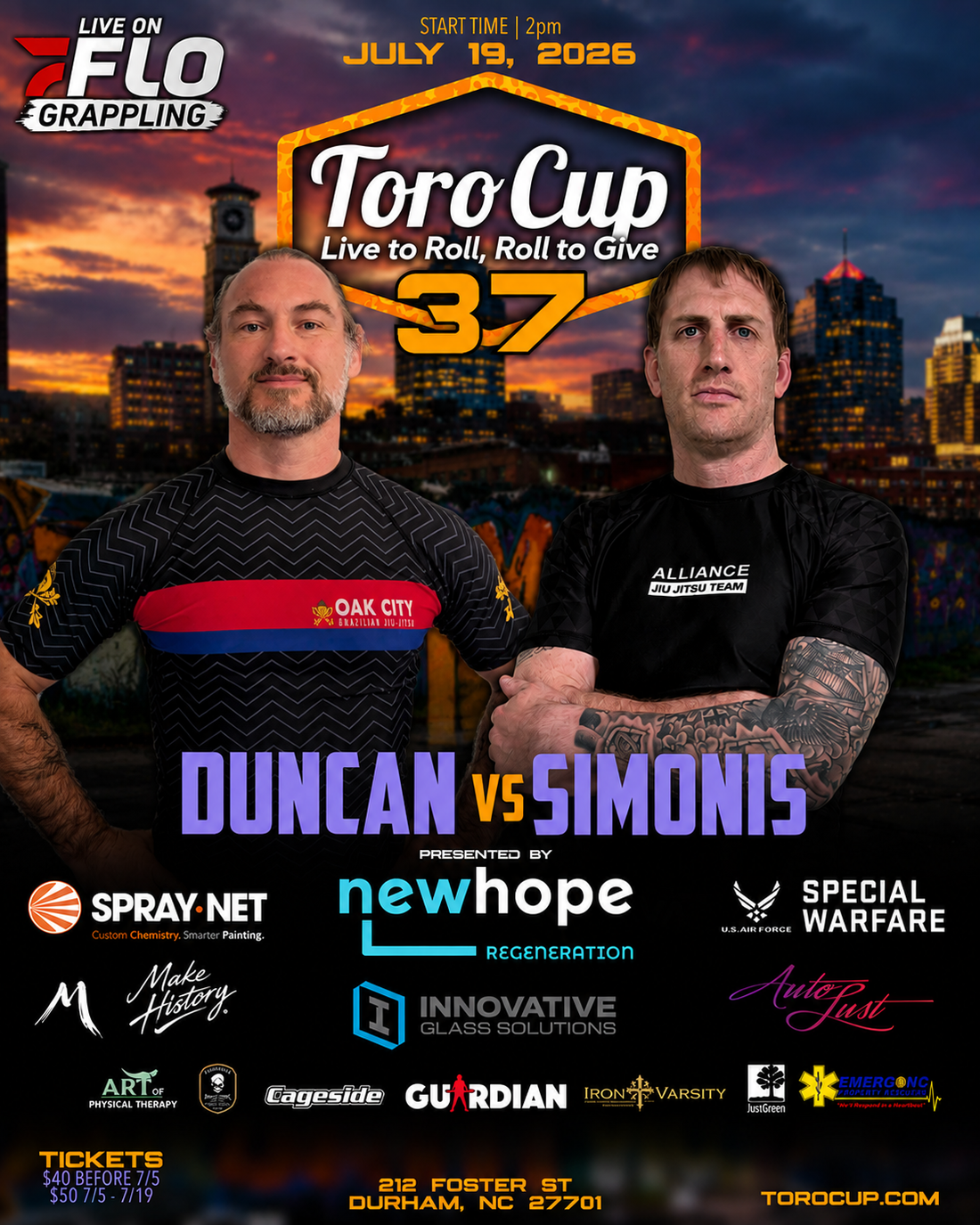 Ross Duncan (Oak City BJJ) def. Ryan Simonis (Alliance) North South Choke 3:35