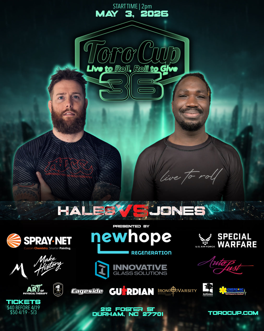 Nijel Jones (Triangle Jiu Jitsu) def. Tyler Hales (Luiz Palhares / TFMA) RNC (4:40)