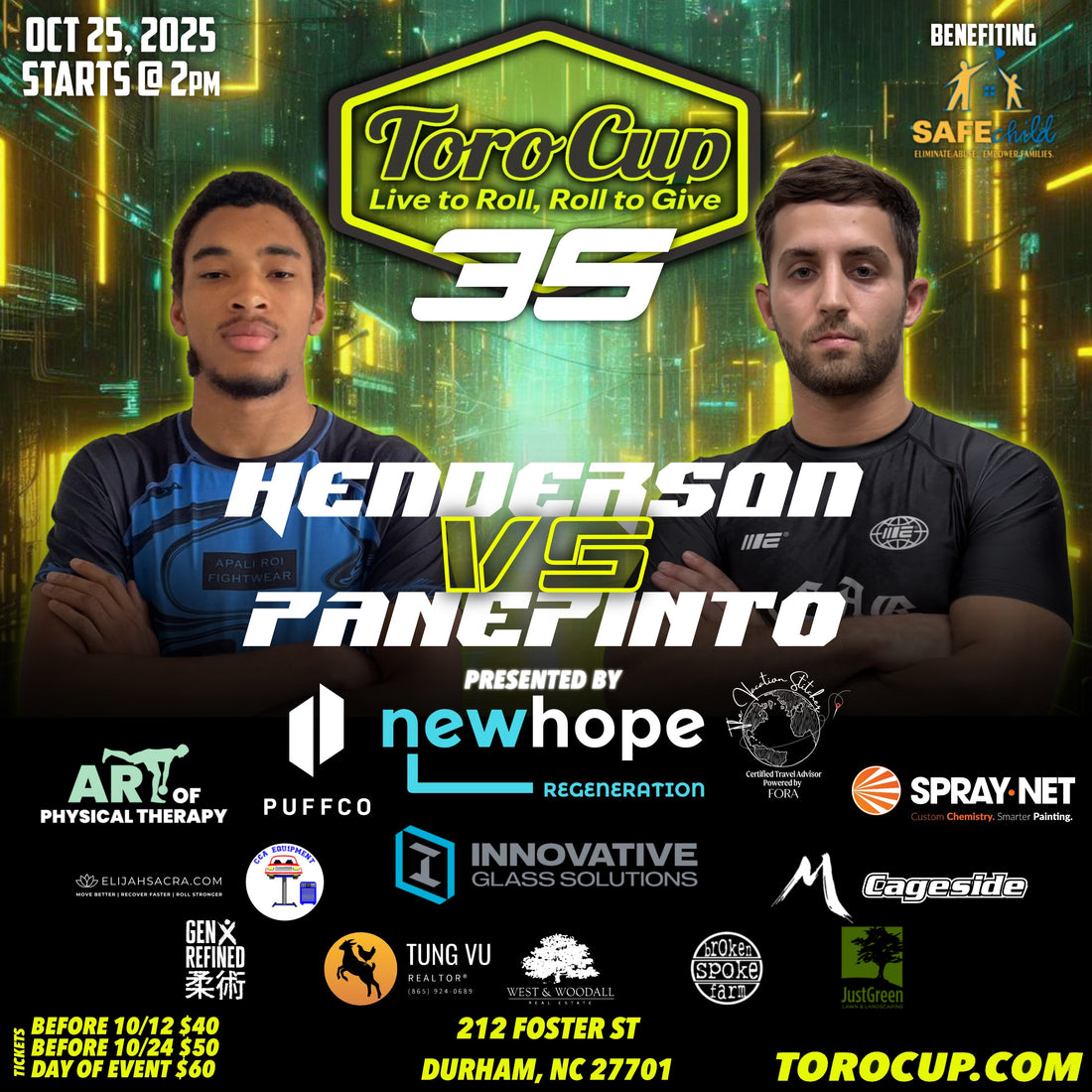 7. Eesa Henderson (Triangle Jiu Jitsu) vs. Evan Panepinto (Open Guard BJJ) Calf Slicer (1:18) $ Submission Bonus $
