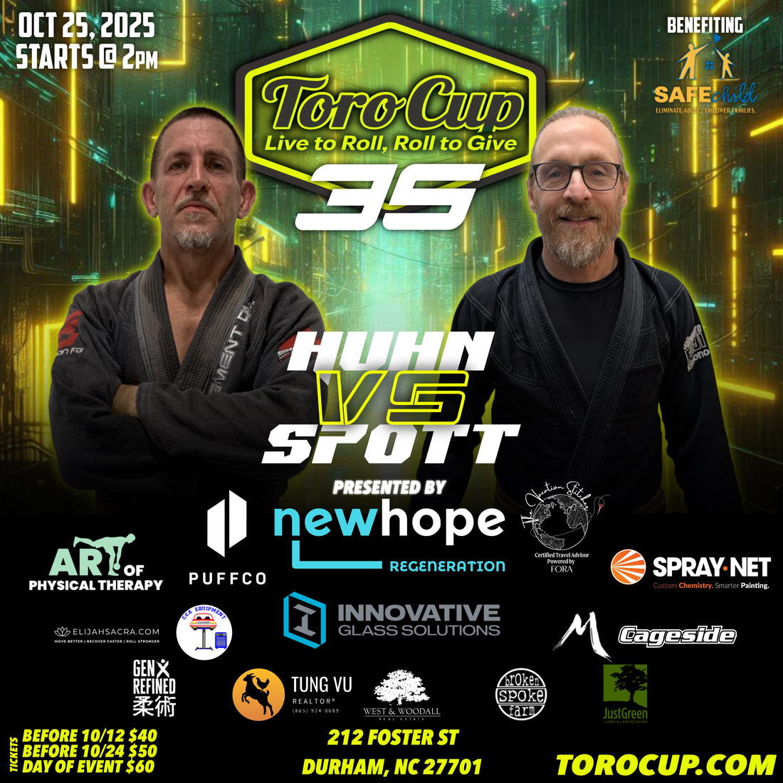 11. Billy Spott (Revolution BJJ) def. Eric Huhn (Schell Shock BJJ) Knee Bar (2:38)