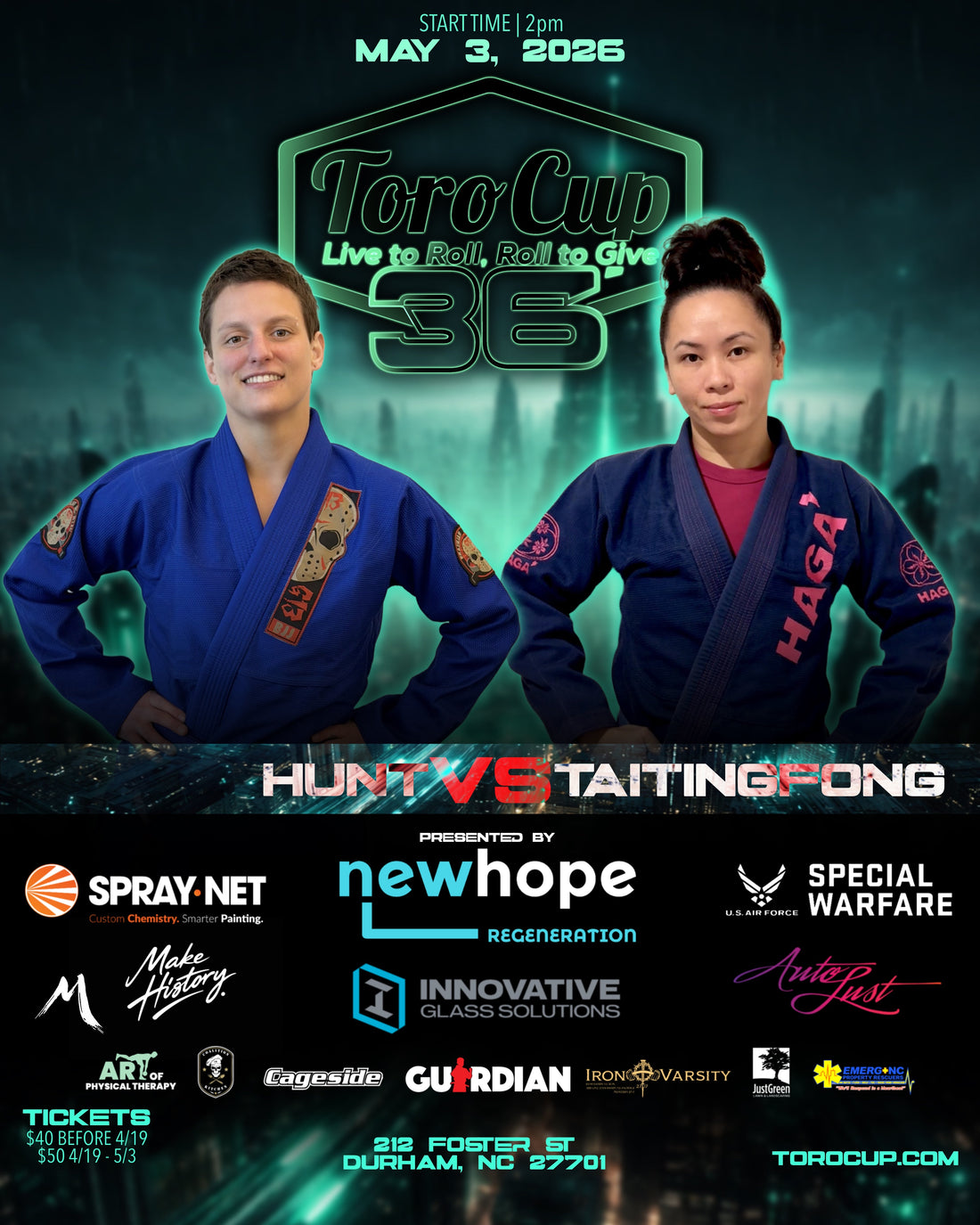 Aitch Hunt (G13 BJJ) def. Jeanine Taitingfong (Real American Grappling) Arm Bar (:47) *Submission & Make History Bonus*