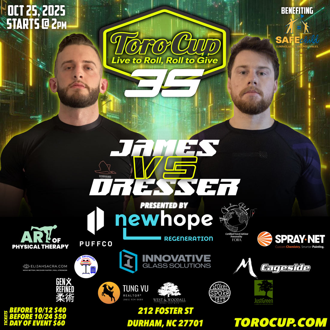 22. Joshua James (Triumph Fight Academy) def. Kasey Dresser (Elevate MMA) Heel Hook (:38) $ Submission Bonus $