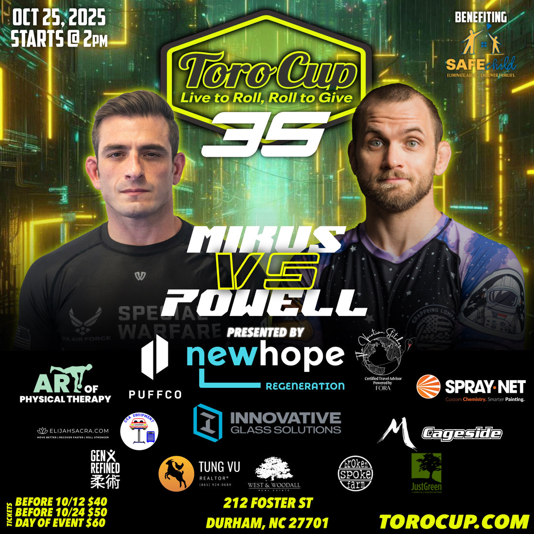 34. James Mikus (Air Force Special Warfare) def. Mike Powell (Honest Grappling) RNC (1:05) $ Submission Bonus $