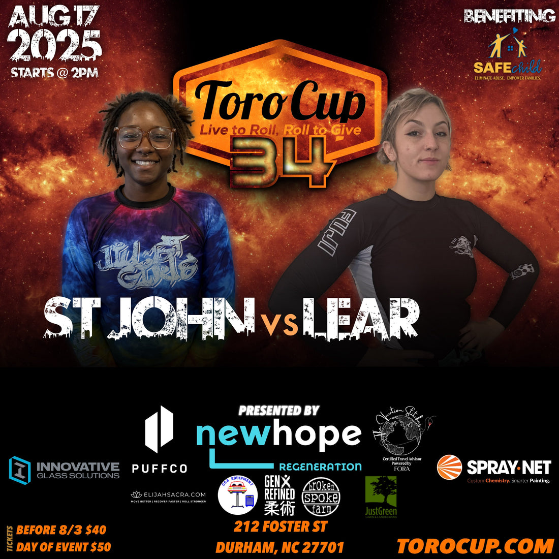 Aylissa St. John (Gwinnett Training Center) def. Danielle Lear (Funky Flow Jiu Jitsu)*NoGi 8-0