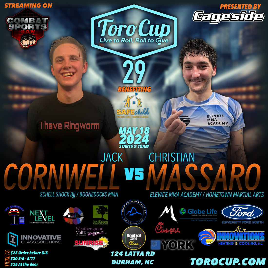 Jack Cornwell def Christian Massaro  via back triangle 8:52