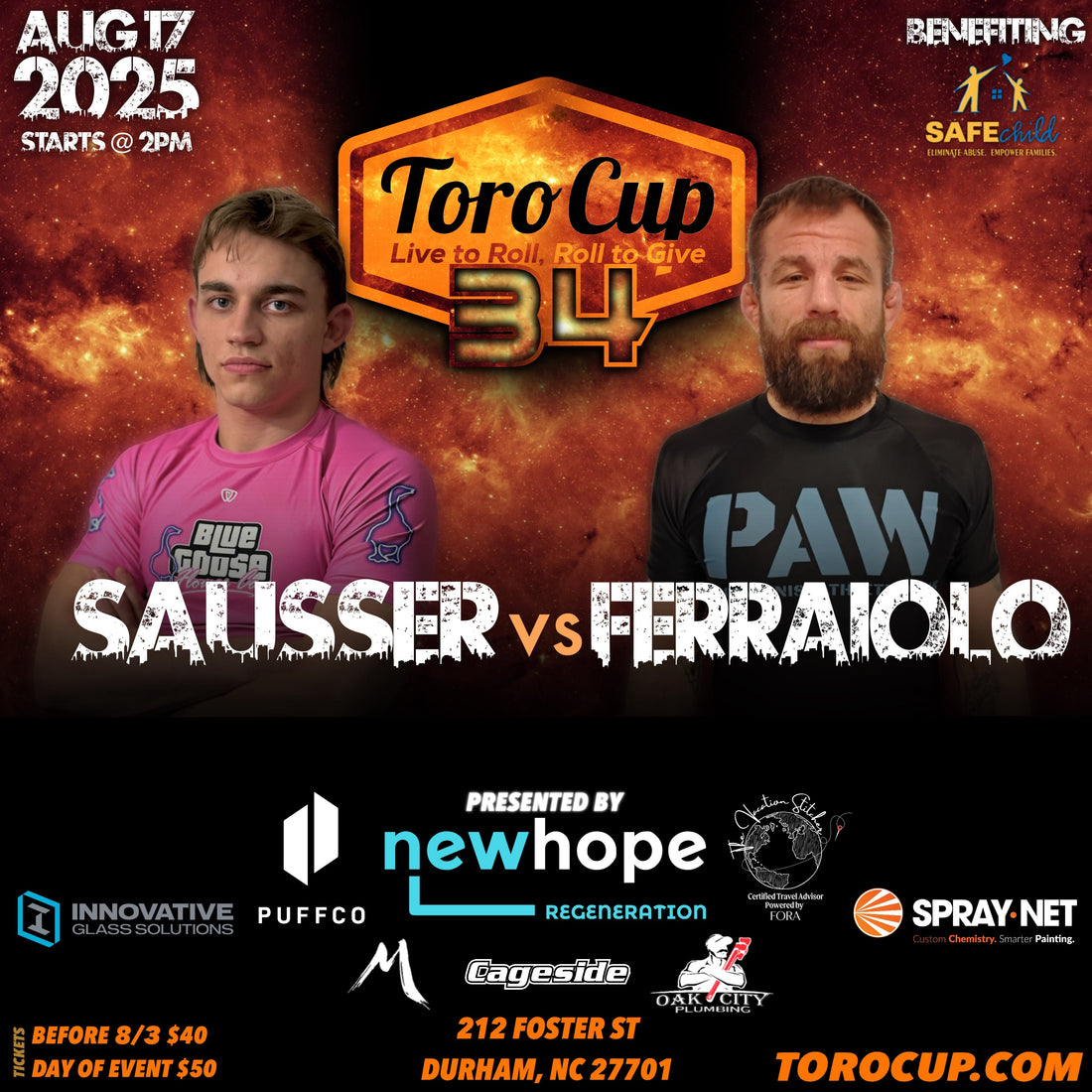 Samson Sausser (Gustavo Machado Norfolk) def. Matthew Ferraiolo (Fusion X-Cel)*NoGi 22–2