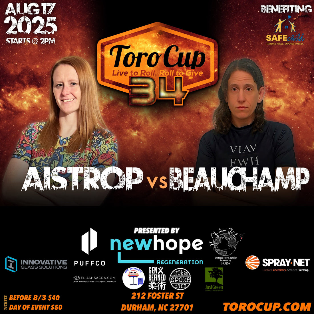 Sara Aistrop (Ronin Kickboxing) def. Rachel Beauchamp (Imperial Muay Thai) *NoGi via arm bar (4:05)