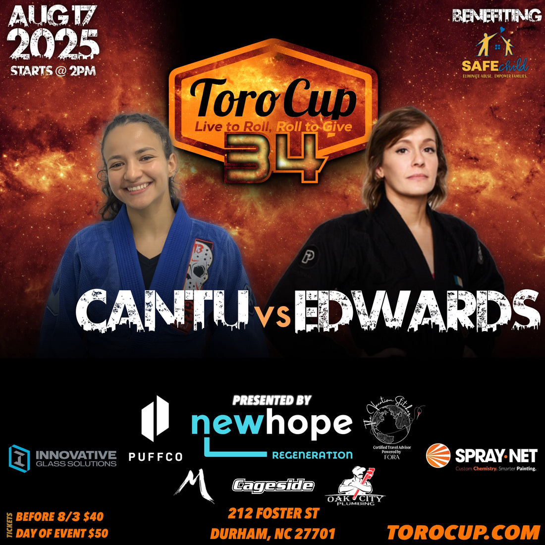 Zoe Cantu (G13 BJJ) def. Maggie Edwards (Gracie Raleigh) via collar choke (7:28)
