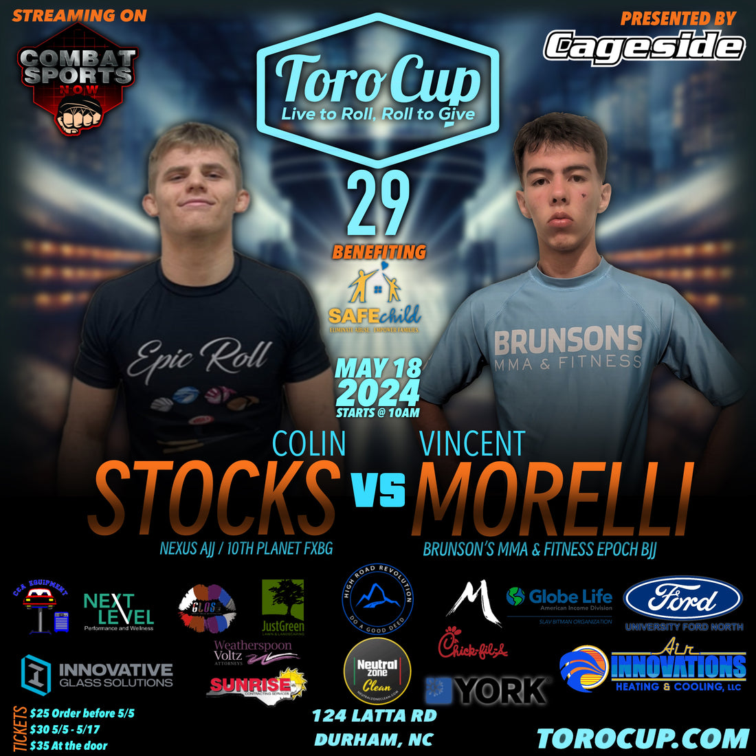 Vincent Morelli def Colin Stocks via knee bar 1:12 $100 Sub bonus winner