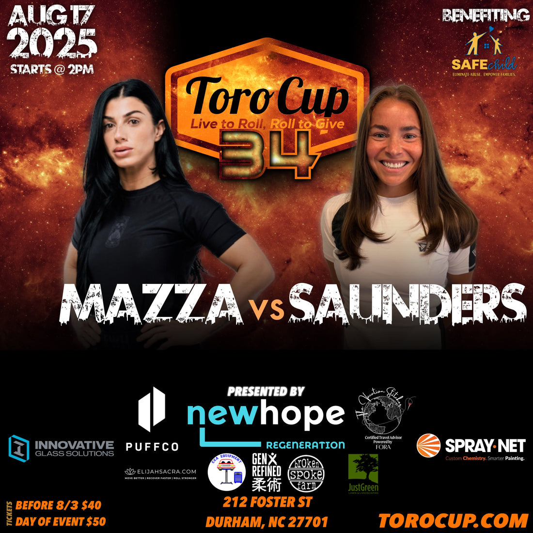 Amanda Mazza (Webb MMA / Illuminati Grappling Club) def Adrienne Saunders (Revolution BJJ) *NoGi via arm bar (7:33)