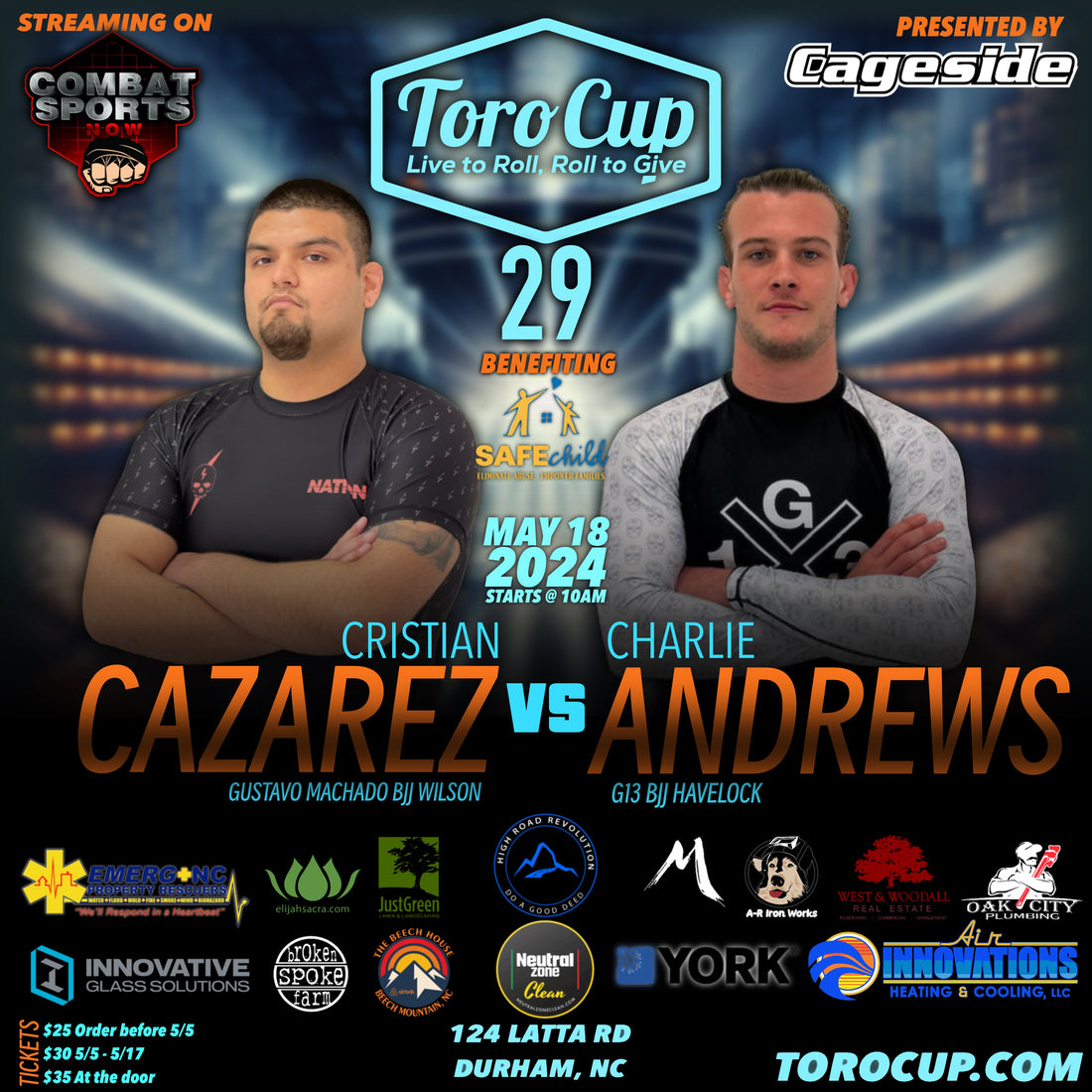 Charlie Andrews def Cristian Cazares via D'Arce :58 $500 Sub bonus winner