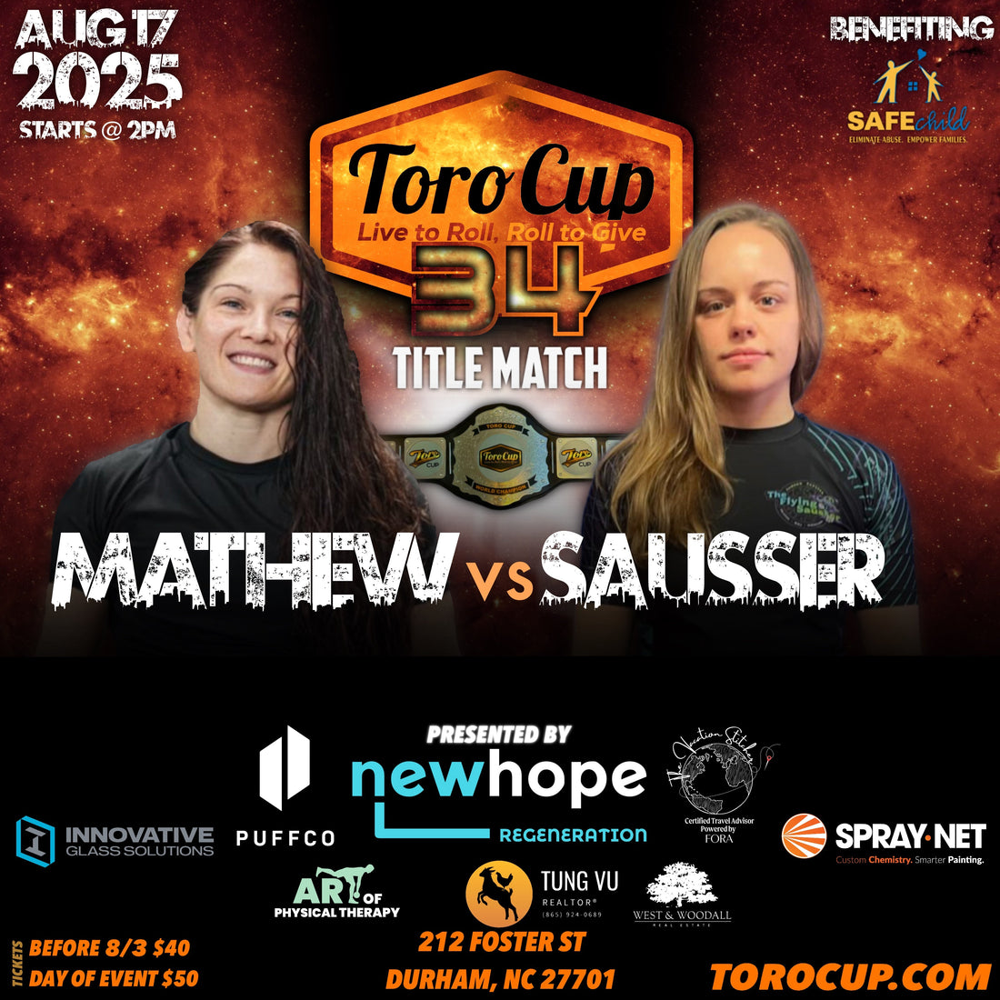 Nicole Mathew (Method Jiu Jitsu) def. Taylor Sausser (GMBJJ Norfolk) *NoGi Light Weight Title via triangle (4:07)