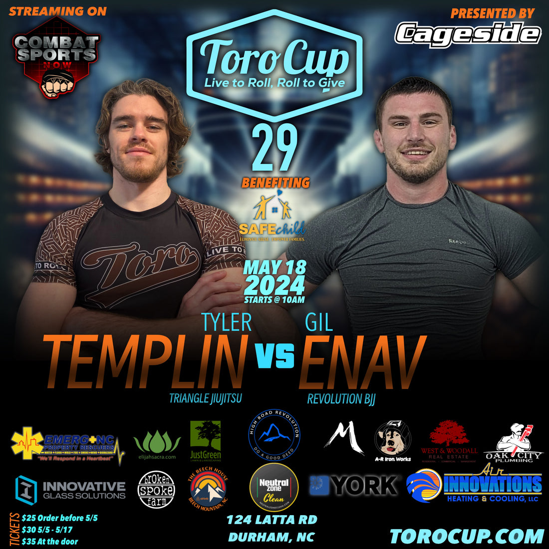 Gil Enav def Tyler Templin  via heel hook :44 $500 Sub bonus winner