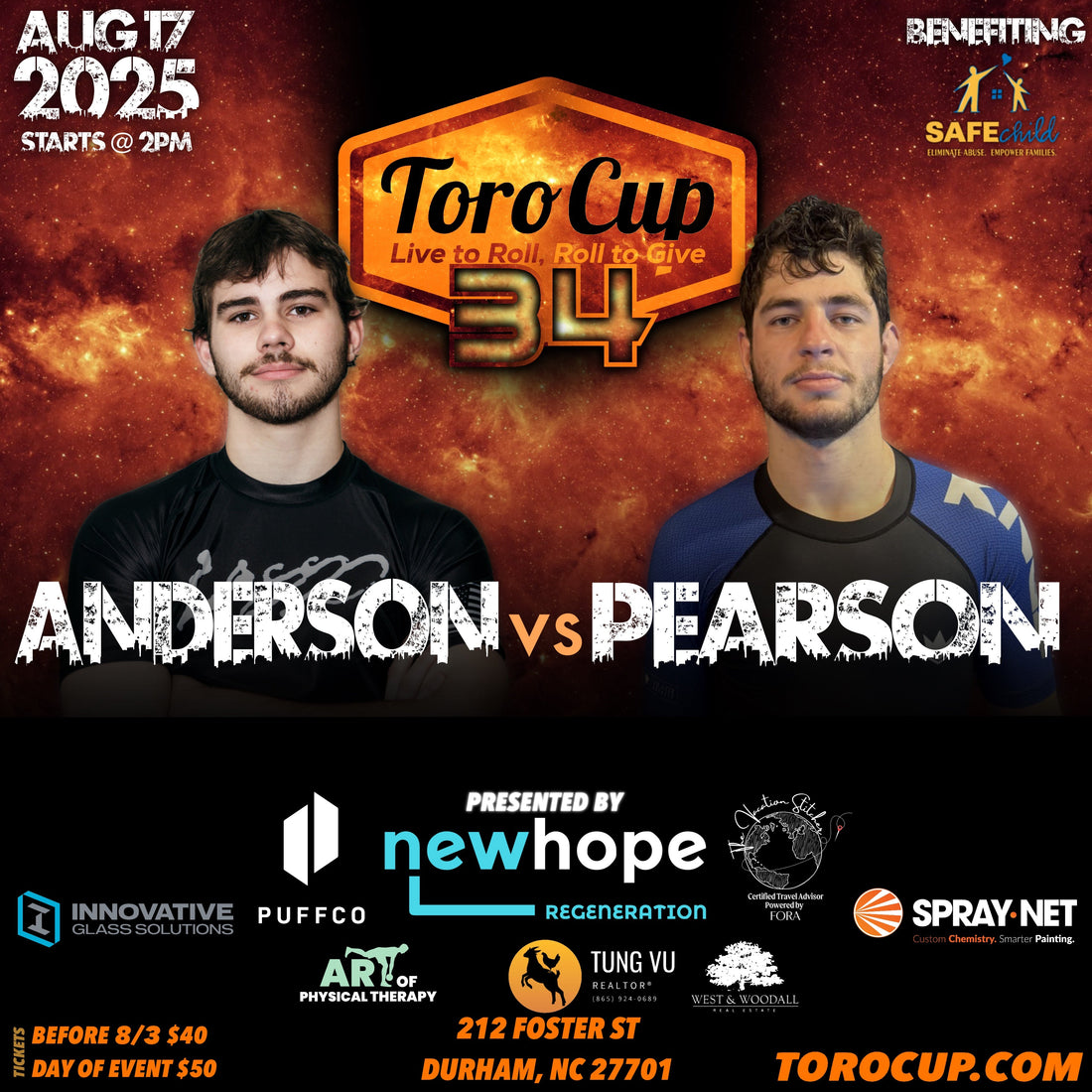 David Pearson (Battleborn BJJ & MMA) def. Sean Anderson (Brabo Academy)*NoGi 3-0