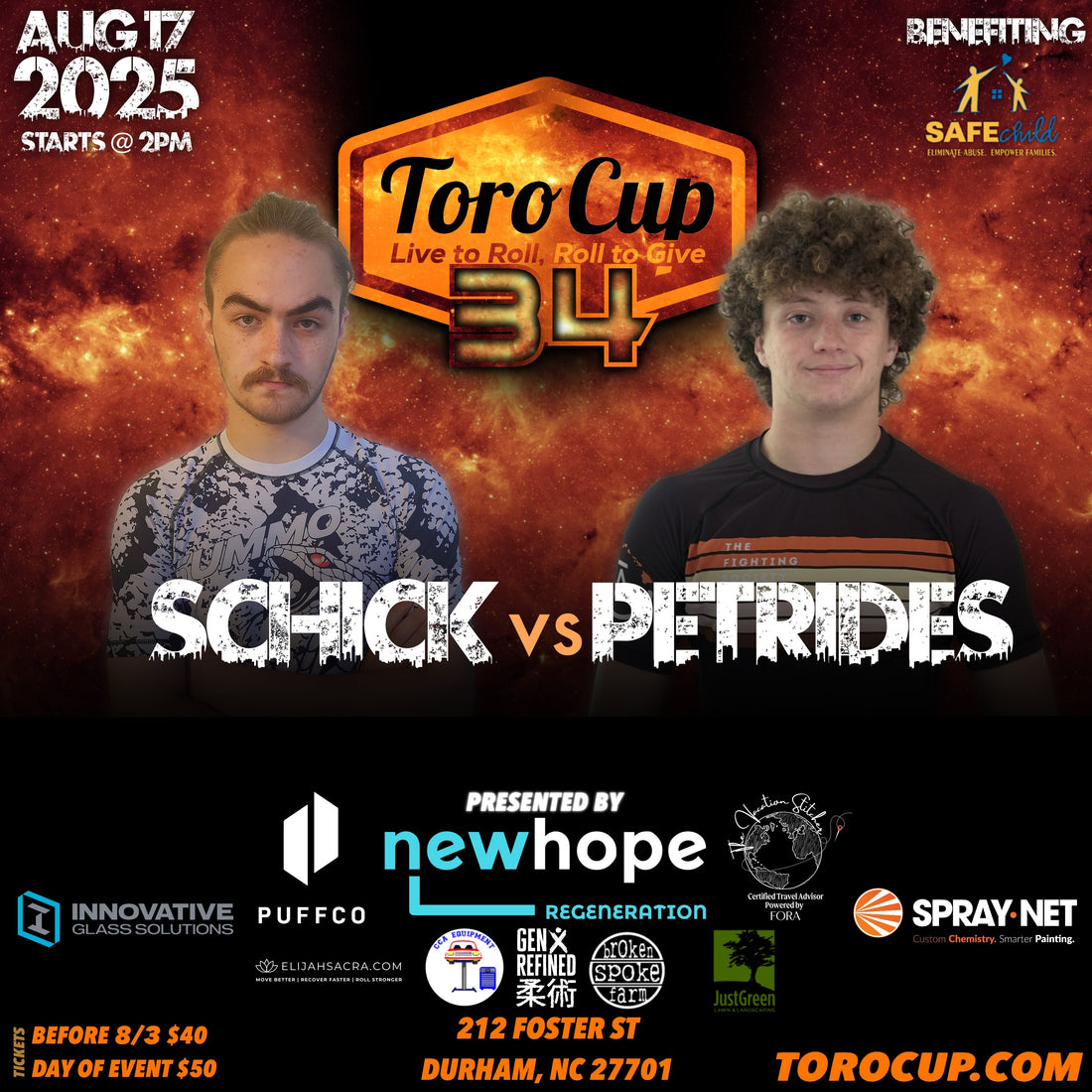 Sebastian Schick (Quest Jiu Jitsu) def.. Eben Petrides (The Fighting Society) *NoGi via arm bar (4:09)